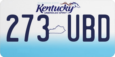 KY license plate 273UBD