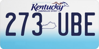KY license plate 273UBE