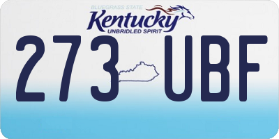 KY license plate 273UBF