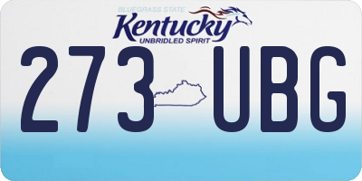 KY license plate 273UBG