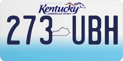 KY license plate 273UBH