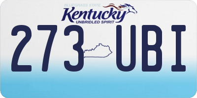 KY license plate 273UBI