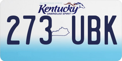 KY license plate 273UBK