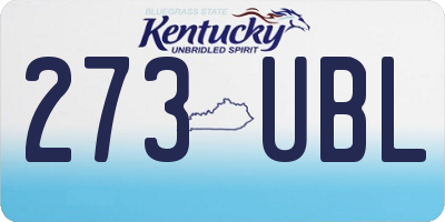 KY license plate 273UBL