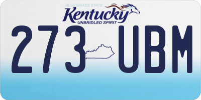 KY license plate 273UBM