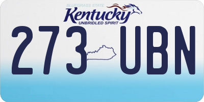 KY license plate 273UBN