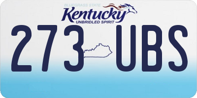 KY license plate 273UBS