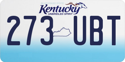 KY license plate 273UBT