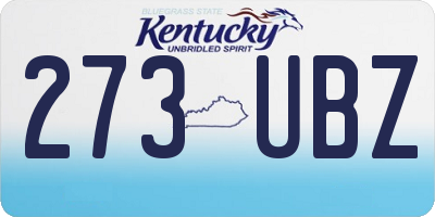 KY license plate 273UBZ