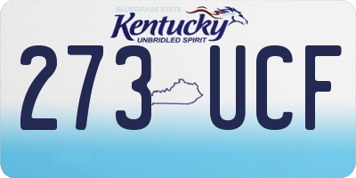 KY license plate 273UCF