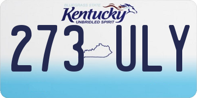 KY license plate 273ULY
