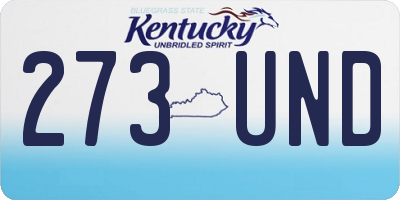 KY license plate 273UND