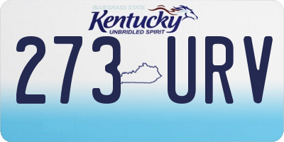 KY license plate 273URV