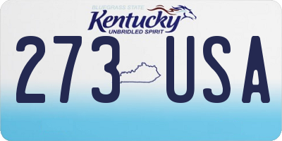 KY license plate 273USA