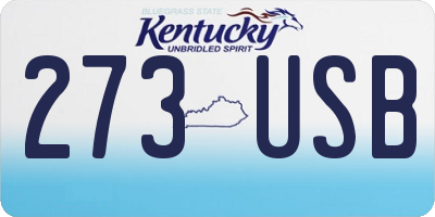 KY license plate 273USB