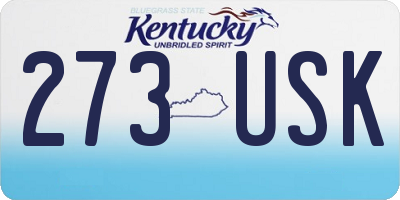 KY license plate 273USK