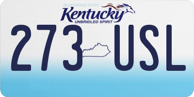 KY license plate 273USL
