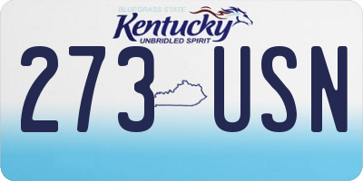 KY license plate 273USN