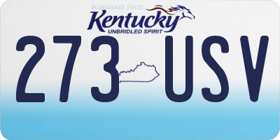 KY license plate 273USV