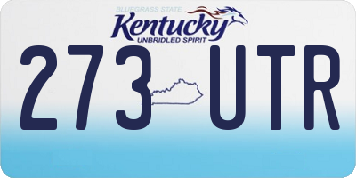 KY license plate 273UTR