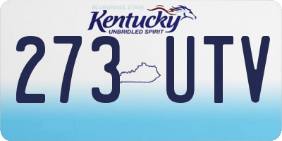 KY license plate 273UTV