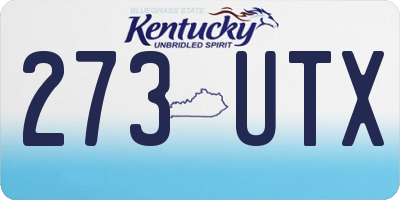 KY license plate 273UTX