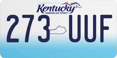 KY license plate 273UUF