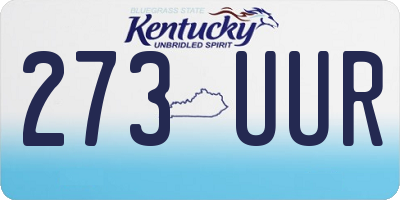 KY license plate 273UUR