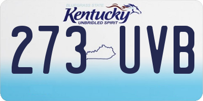 KY license plate 273UVB