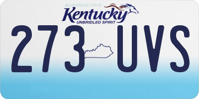 KY license plate 273UVS