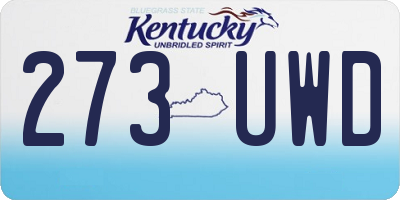 KY license plate 273UWD