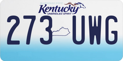 KY license plate 273UWG