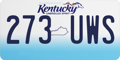 KY license plate 273UWS