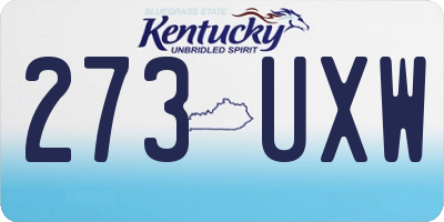 KY license plate 273UXW
