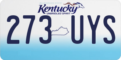 KY license plate 273UYS