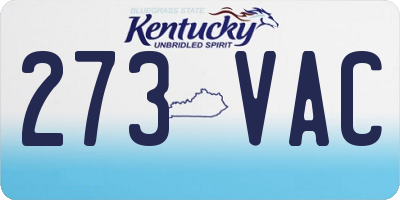 KY license plate 273VAC