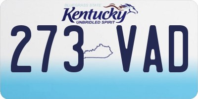 KY license plate 273VAD