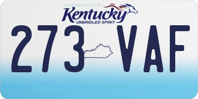 KY license plate 273VAF