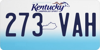 KY license plate 273VAH