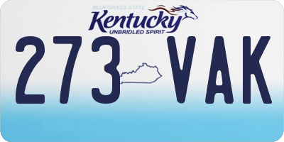 KY license plate 273VAK