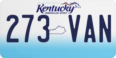 KY license plate 273VAN