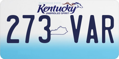 KY license plate 273VAR