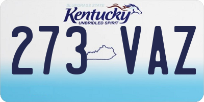 KY license plate 273VAZ