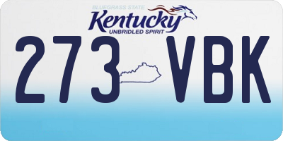 KY license plate 273VBK