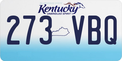 KY license plate 273VBQ