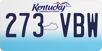 KY license plate 273VBW