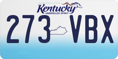 KY license plate 273VBX