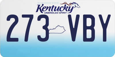 KY license plate 273VBY
