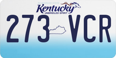 KY license plate 273VCR