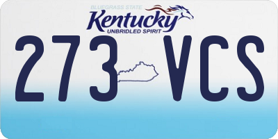 KY license plate 273VCS